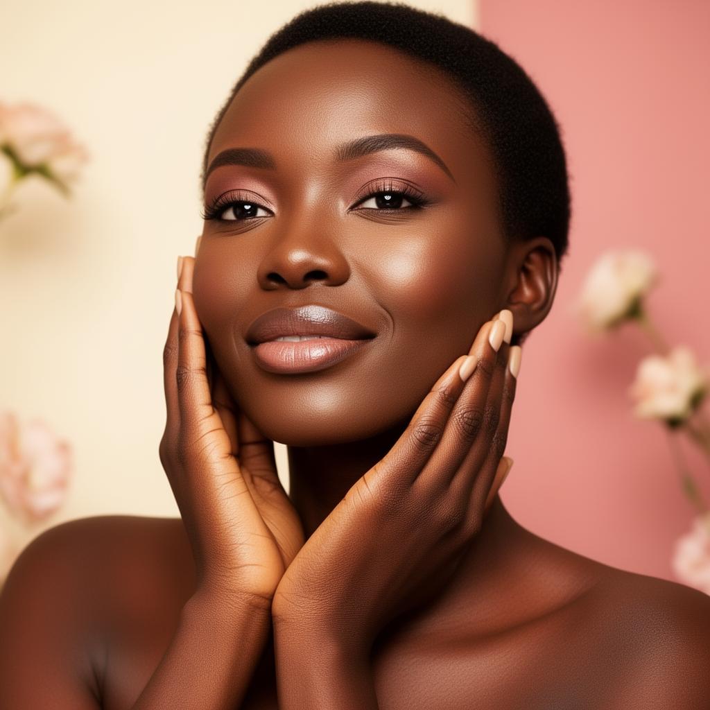 Radiant Kenyan woman with glowing skin